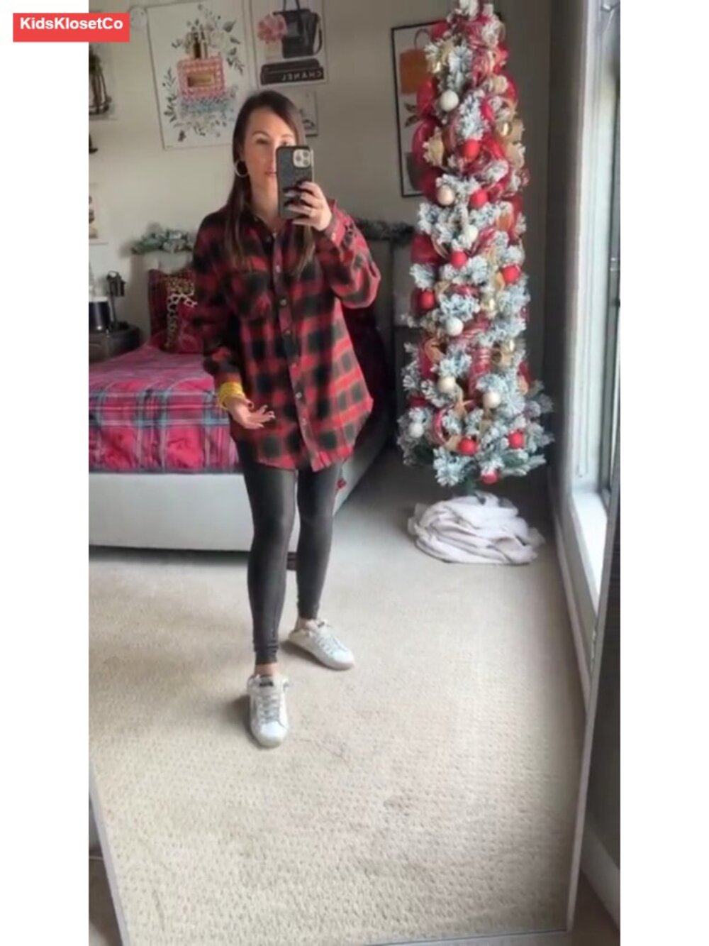 Women's Flannel Plaid Button Down Shirt Long Sleeve Casual - Picture 6 of 6